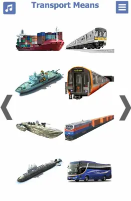 List of Means of Transport with Pictures | English android App screenshot 16